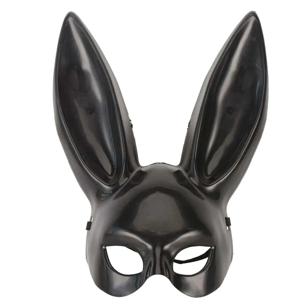 Black White Rabbit Mask Halloween Party Cosplay Long Ears