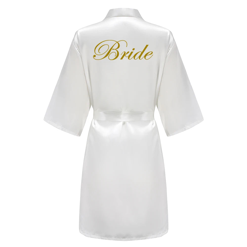 Rose Gold Satin Team Bride Robe