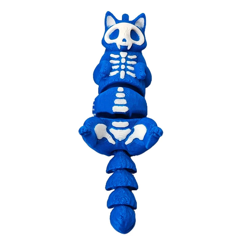 Personalized Skeleton Cat 3D Toy Keychain Backpack Charm