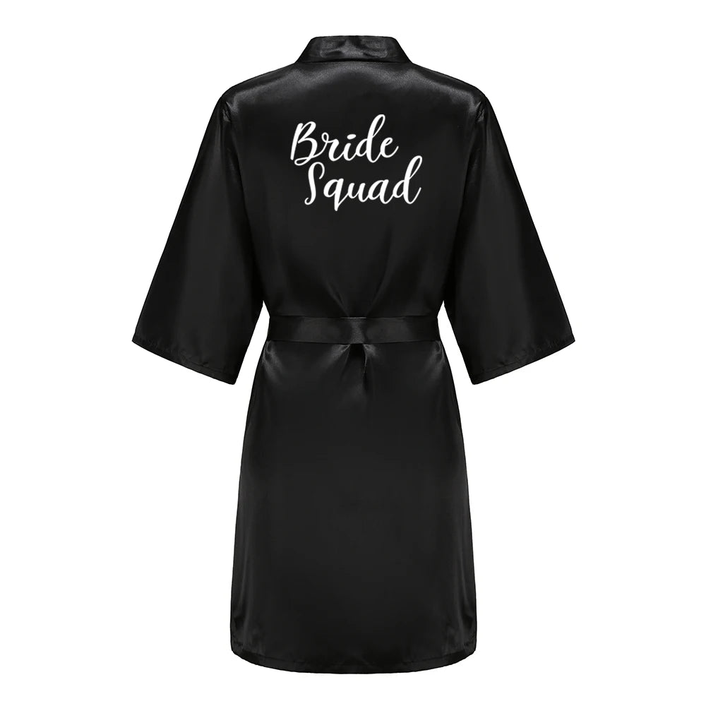 Black Women Silky Satin Robe