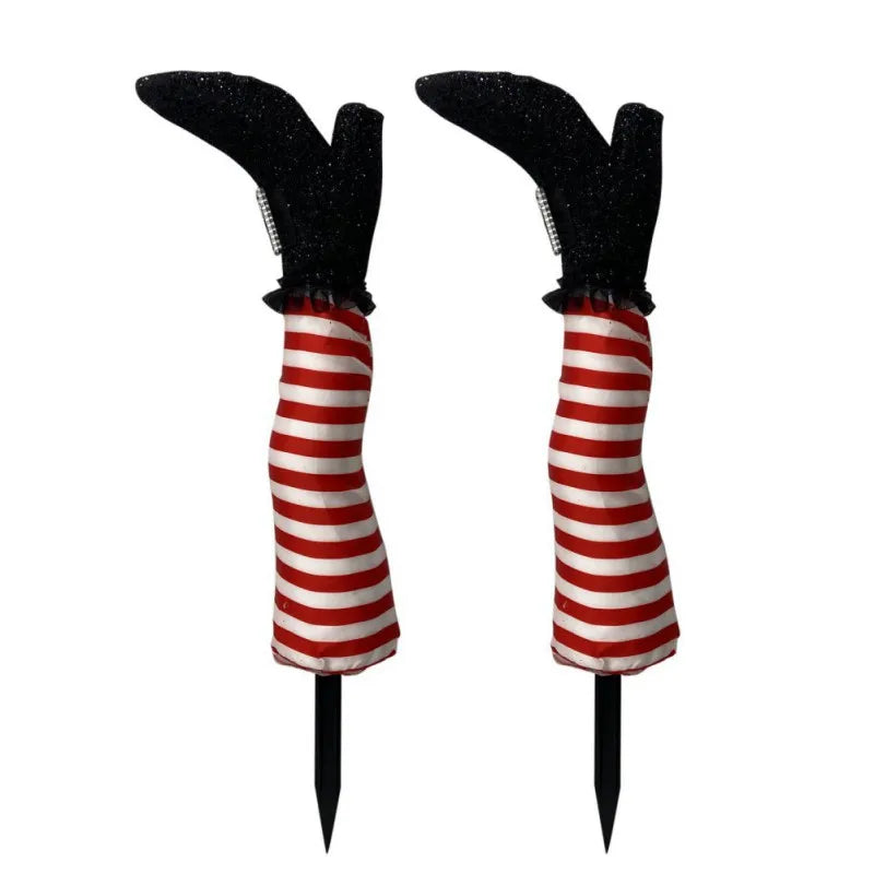 Halloween Witch Legs Decor 2 Pack Upside Down Boot Stakes
