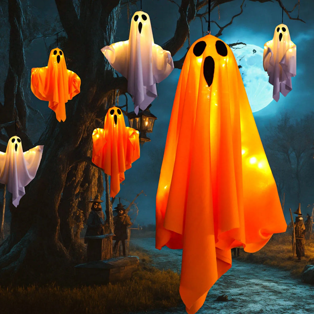 Halloween White Ghost Hanging Light Up Flying Ghosts