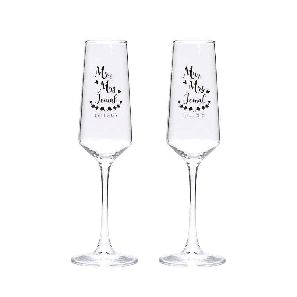 Custom Wedding Champagne Glasses